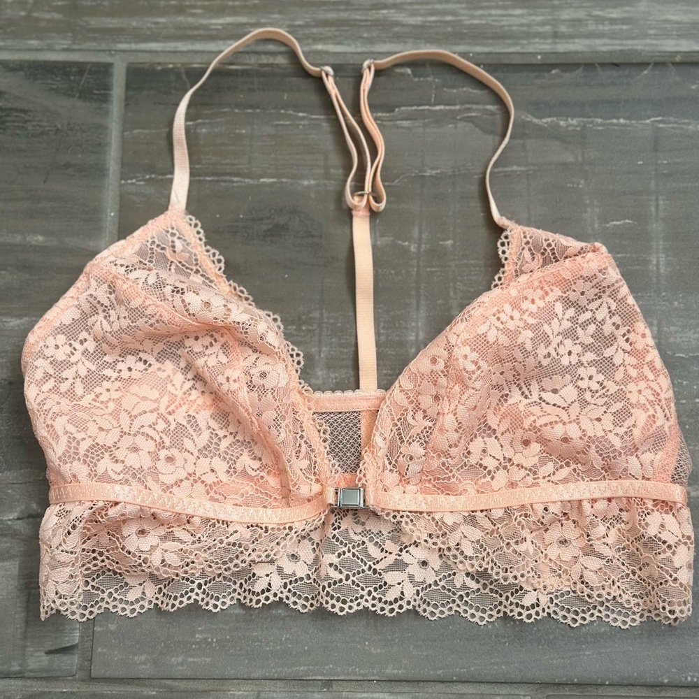 Gilligan & O'Malley Peach Lace Bralette size XS